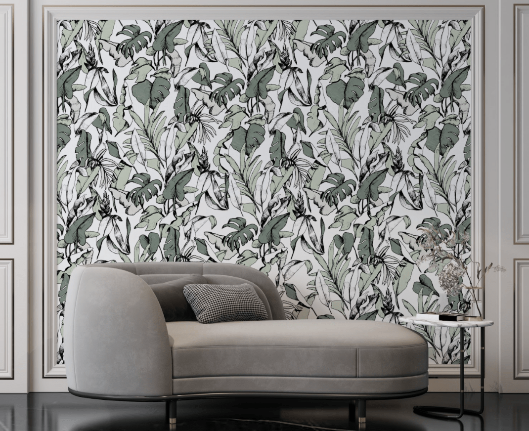 papier peint jungle vert