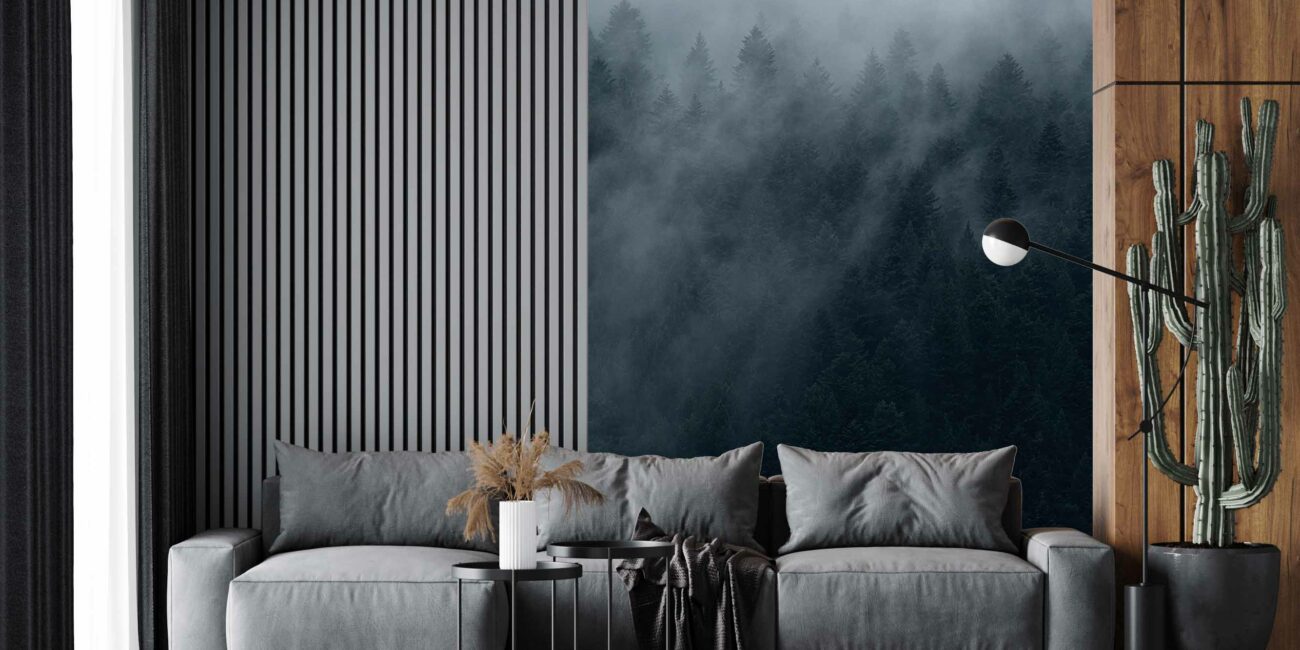 Papier peint foret salon aa rhome