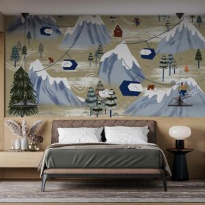 papier peint panoramique montagne