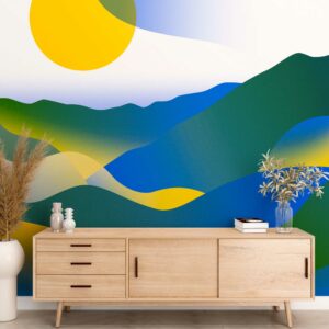 Papier Peint Brumes Bleu